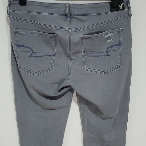 AMERICAN Eagle Grey 35x28 Super Stretch Jeggings - Picture 4 of 7
